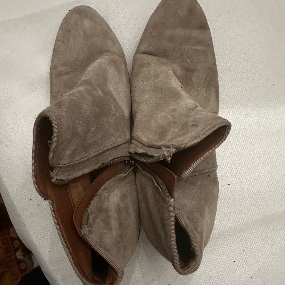 Sam Edelman Taupe Suede Ankle Booties